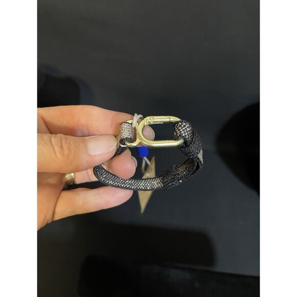 Rothy's The Bracelet Silver Dust Black Metallic Silver Gold Tone Hardware NWT - Picture 4 of 6